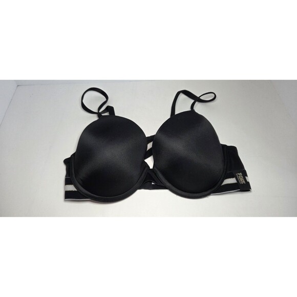 Pink, by Victoria's secret black, push-up bra excellent condition. Sz 36 C Sexy - Picture 1 of 5